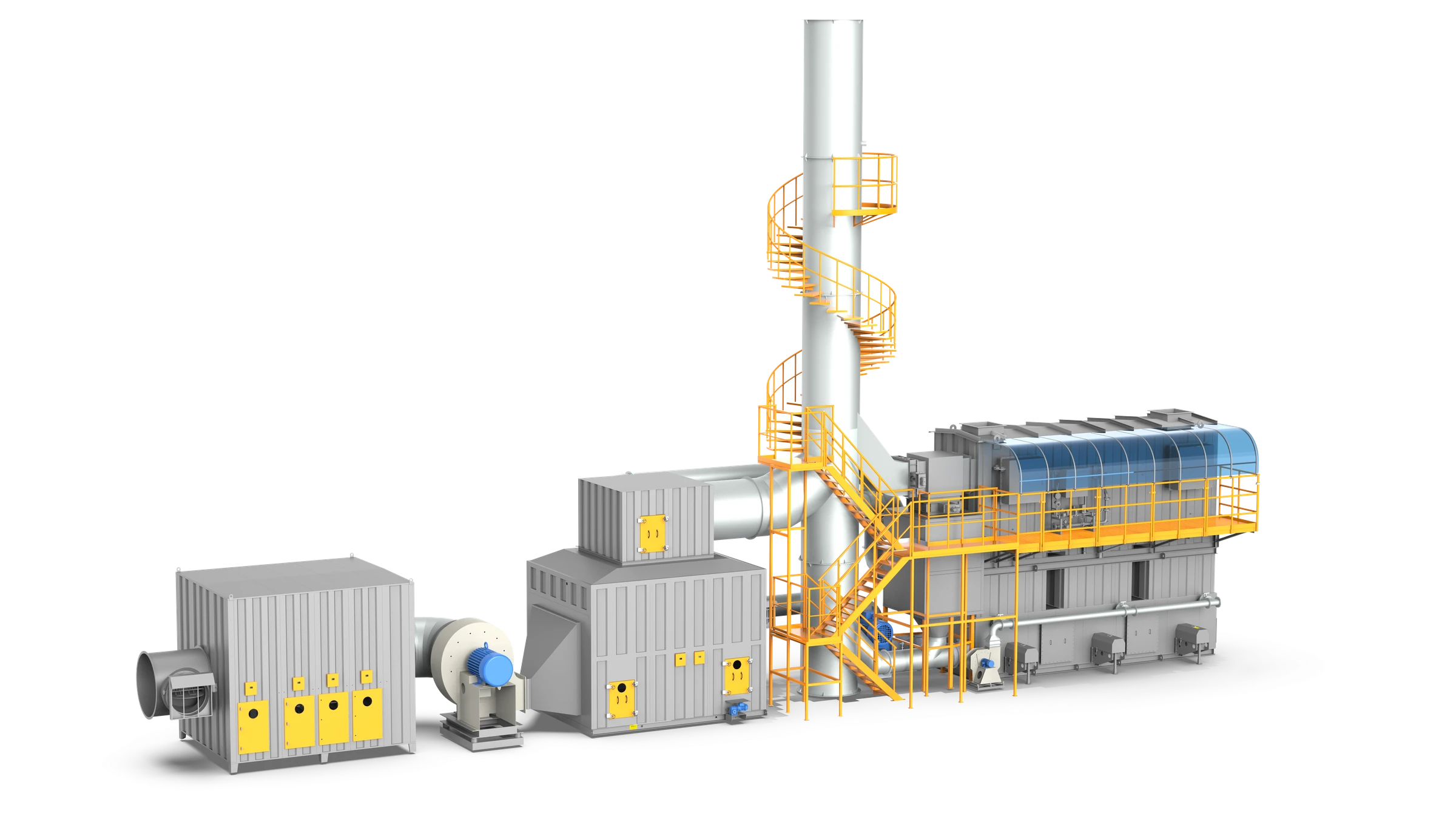 FluxFine 200,000 m³/h Zeolite Concentrator and Three-Bed RTO engineering model for CIMC Vehicles.