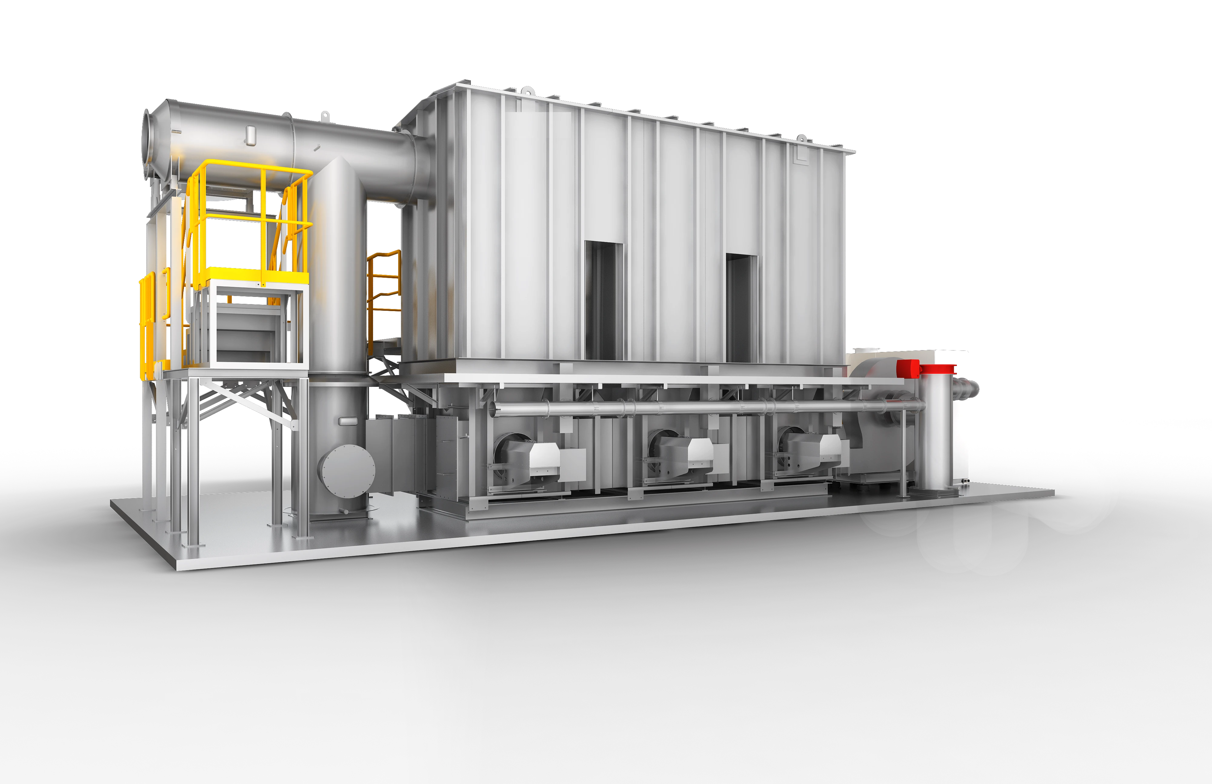Three-Bed Regenerative Thermal Oxidizer Assembly 3D Isometric View
