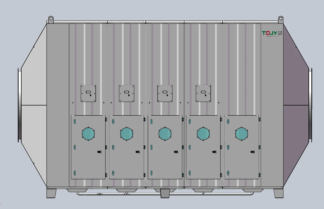 5-Stage modular dry filter box structural CAD drawing at Jiali Car Light