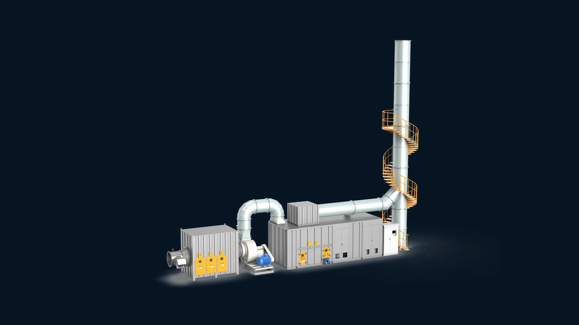 FluxFine 30,000 m³/h Zeolite Rotor and Catalytic Oxidizer system at Jiangmen Yaoke Electronic Technology.
